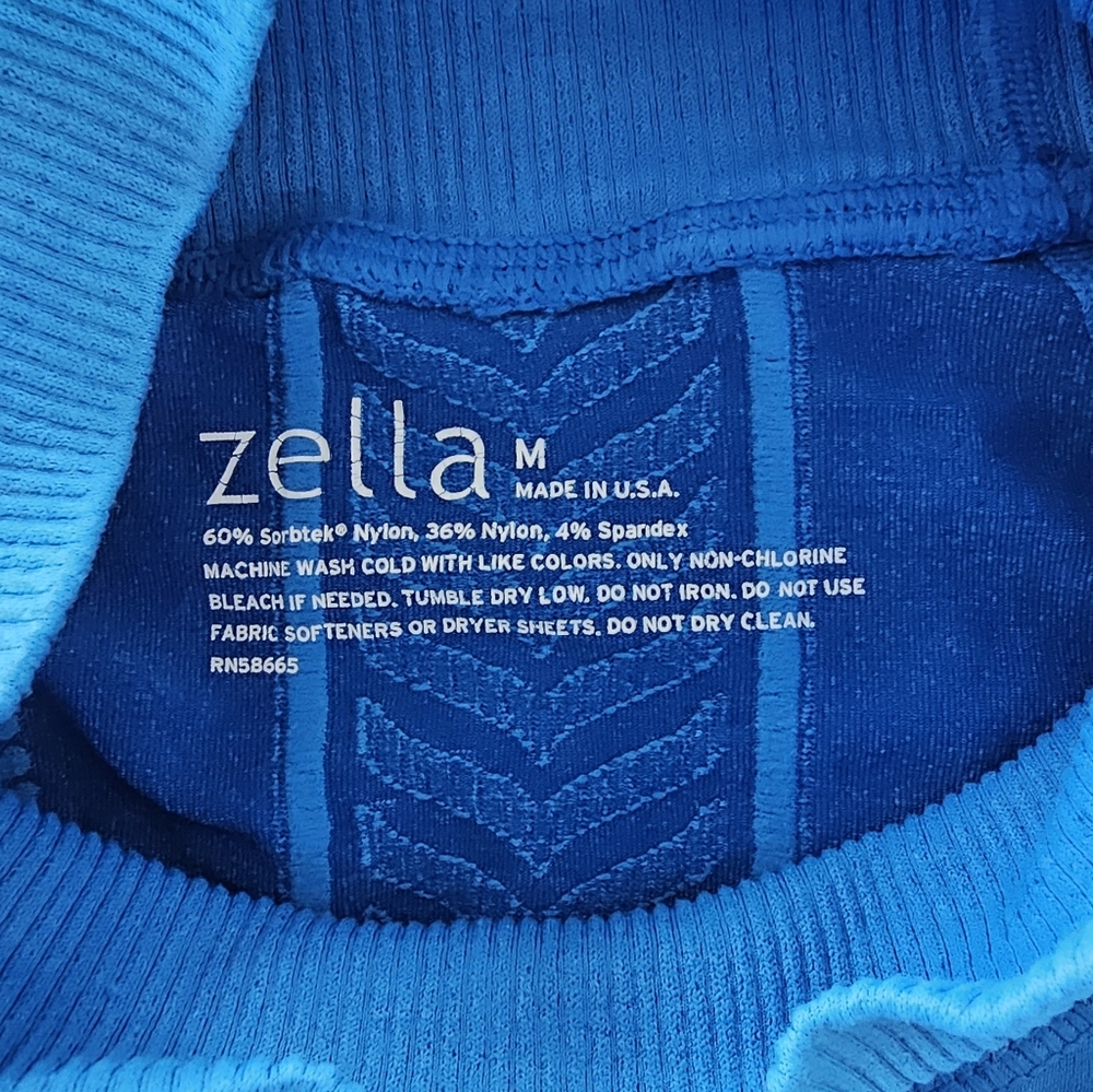 Zella Seamless Athletic Pullover Top Women’s Blue Long Sleeve Thumbholes - Picture 7 of 7